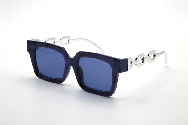 Chain temple multi-color lens sunglasses