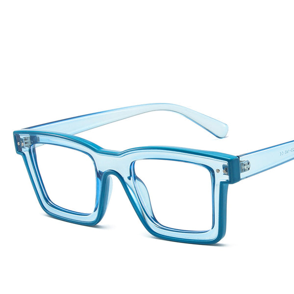 Contrast Color Trend Simple Square Flat Light Glasses