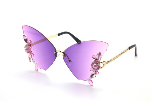 Butterfly Rhinestone Sunglasses
