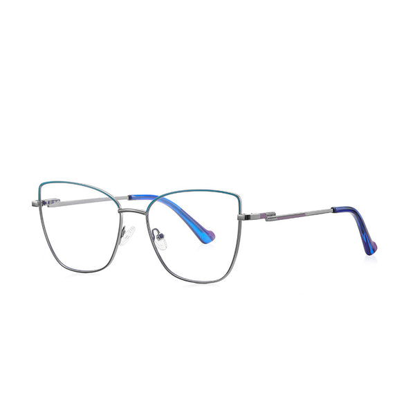 Metal frame cat eye anti blue light glasses