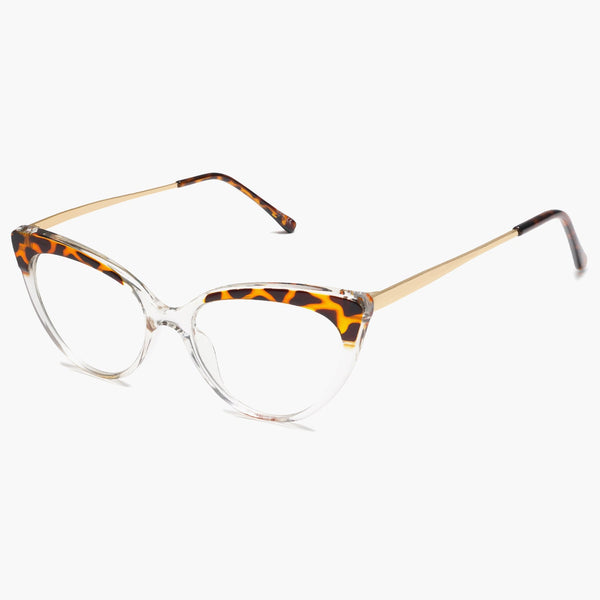 High pointed oval clear cat eye glasses