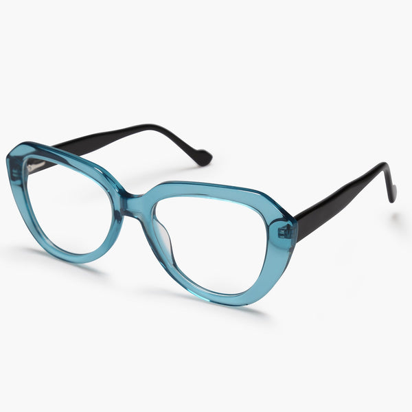 Multicolor clear frame cat eye glasses